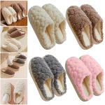 Pantoufles chaudes en coton antidérapantes en peluche pour femmes