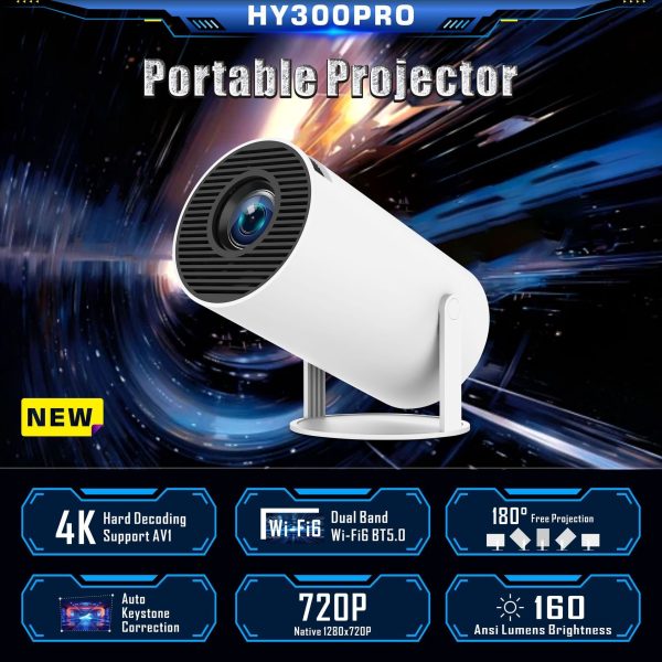 Projecteur Portable HY300 Pro : Mini Cinéma Maison Haute Définition pour un Divertissement Illimité