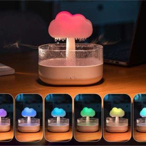 Humidificateur Nuage de Pluie 200ML avec Gouttes d'Eau, Diffuseur d'Huiles Essentielles et Diffuseur d'Arômes