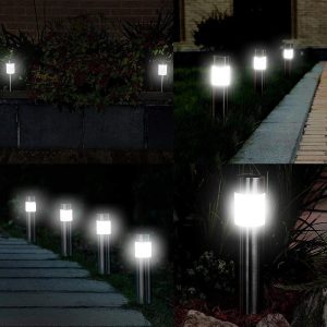 Lampe Solaire Cylindrique pour Pelouse