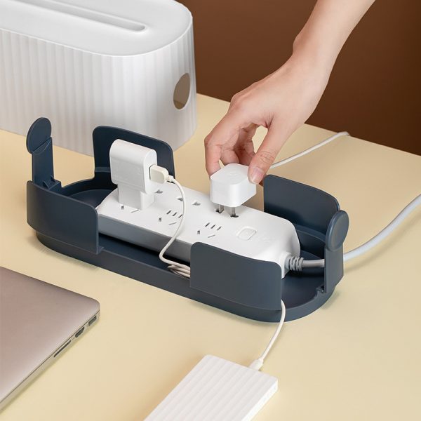 Boîte de Rangement pour Multiprise et Câbles - Protection Anti-Poussière - Organisateur de Chargeurs et Prises - Boîte de Rangement pour Fils Réseau et Gestion des Câbles – Image 2