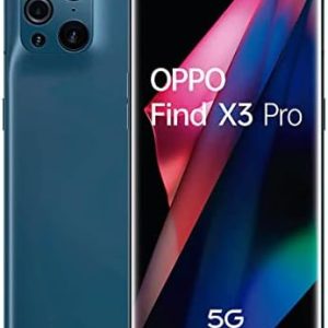 OPPO Find X3 Pro - Smartphone 5G Débloqué - Téléphone 5G 256 Go - 12 Go de RAM - Écran 120 Hz - Batterie 4500 mAh - Quadruple Capteur Photo 50 MP - USB-C - Android 10 - Bleu