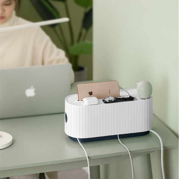 Boîte de Rangement pour Multiprise et Câbles - Protection Anti-Poussière - Organisateur de Chargeurs et Prises - Boîte de Rangement pour Fils Réseau et Gestion des Câbles – Image 5
