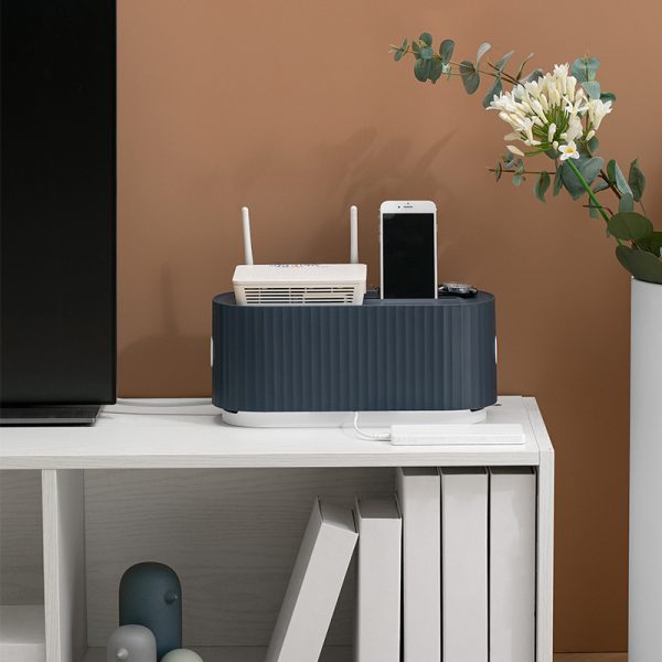 Boîte de Rangement pour Multiprise et Câbles - Protection Anti-Poussière - Organisateur de Chargeurs et Prises - Boîte de Rangement pour Fils Réseau et Gestion des Câbles – Image 3