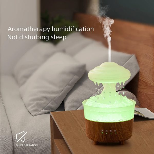 Humidificateur Lampe de Nuit Nuage de Pluie avec Bruit de Gouttes d'Eau, Lumière LED 7 Couleurs et Diffuseur d'Huiles Essentielles pour Aromathérapie – Image 4