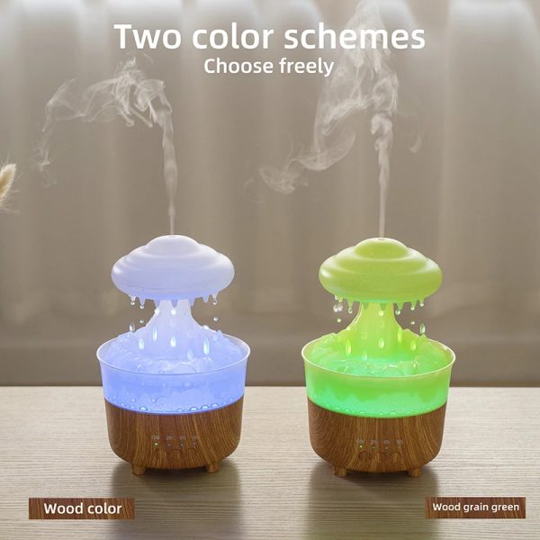 Humidificateur Lampe de Nuit Nuage de Pluie avec Bruit de Gouttes d'Eau, Lumière LED 7 Couleurs et Diffuseur d'Huiles Essentielles pour Aromathérapie – Image 3