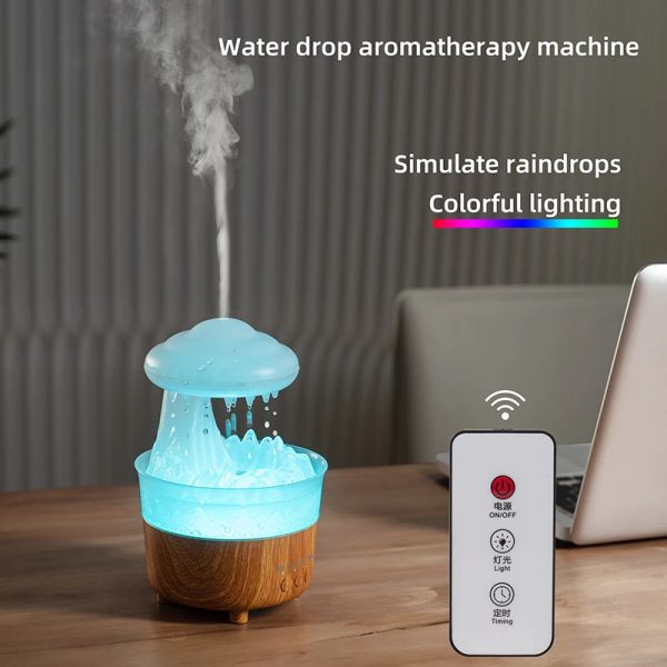 Humidificateur Lampe de Nuit Nuage de Pluie avec Bruit de Gouttes d'Eau, Lumière LED 7 Couleurs et Diffuseur d'Huiles Essentielles pour Aromathérapie – Image 6