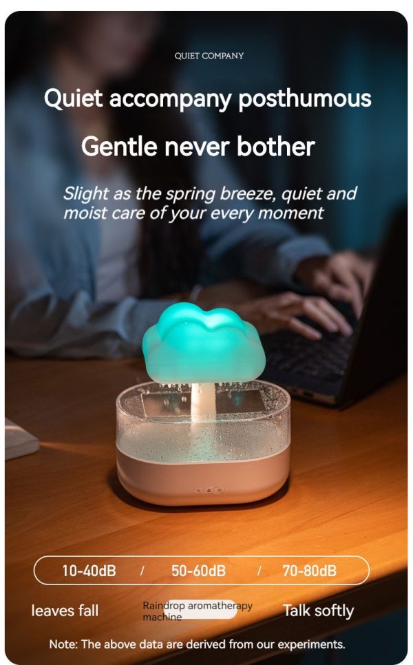 Humidificateur Nuage de Pluie 200ML avec Gouttes d'Eau, Diffuseur d'Huiles Essentielles et Diffuseur d'Arômes – Image 3