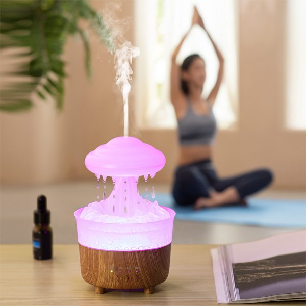 Humidificateur Lampe de Nuit Nuage de Pluie avec Bruit de Gouttes d'Eau, Lumière LED 7 Couleurs et Diffuseur d'Huiles Essentielles pour Aromathérapie – Image 5