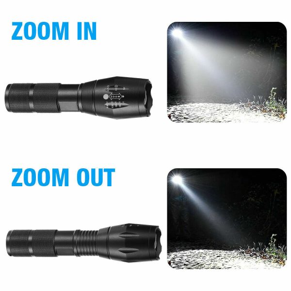 2x Lampe Torche LED Ultra Puissante 990000LM Rechargeable – Lampe de Poche Zoom pour Camping – Image 3