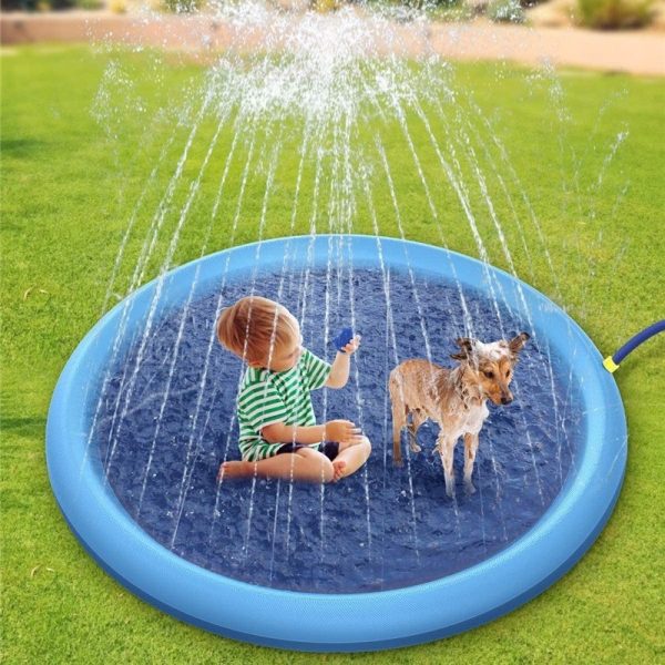 Tapis de Jeu Antidérapant avec Jet d’Eau pour Enfants et Chiens – Piscine d’Été Extérieure – Jouet d’Eau Amusant pour Jardin – Fontaine de Jeux – Image 2