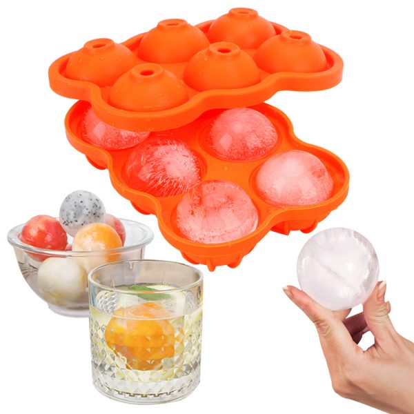 Large Ice Cube Maker Silicone Mold 6 Cell Big Sphere Ice Ball Tray Whiskey Wine Cocktail Party Bar Accessories – Image 5