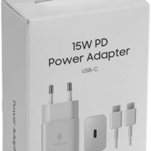 SAMSUNG Chargeur Secteur 15W USB C avec Cable Blanc