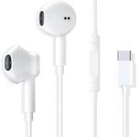 Écouteurs USB C,Intra Auriculaires avec Micro (Hi-Res) et contrôle du Volume Compatible avec iPhone 16/15/Samsung S20/Huawei P30/P40/Xiaomi/iPad Pro/Google/Pixel 5/4
