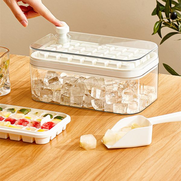 One-button Press Type Ice Mold Box Plastics Ice Cube Maker Ice Tray Mold With Storage Box With Lid Bar Kitchen Accessories – Image 9
