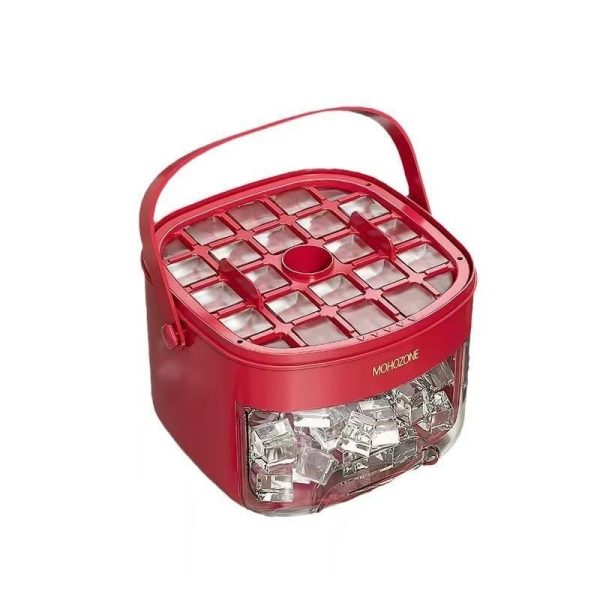 Bac à glaçons portable de type presse pour l'extérieur – grande capacité – seau à glace 48 glaçons extra-larges – plateau de rangement en plastique alimentaire – accessoire de cuisine essentiel – Image 6