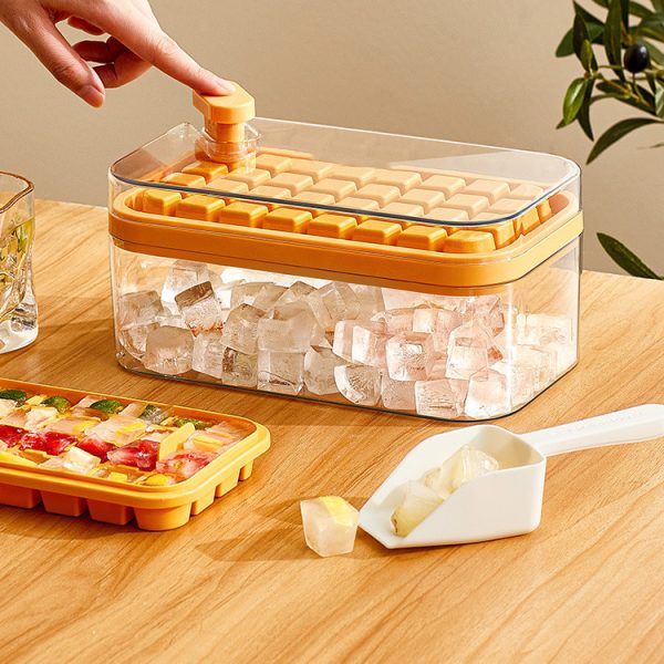 One-button Press Type Ice Mold Box Plastics Ice Cube Maker Ice Tray Mold With Storage Box With Lid Bar Kitchen Accessories – Image 5