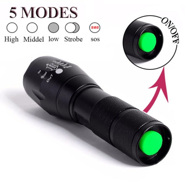 2x Lampe Torche LED Ultra Puissante 990000LM Rechargeable – Lampe de Poche Zoom pour Camping – Image 4