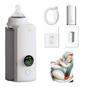 Chauffe-biberon portable sans fil rechargeable – Sac chauffant avec charge USB – Chauffage à température constante – Housse isolante universelle pour biberon