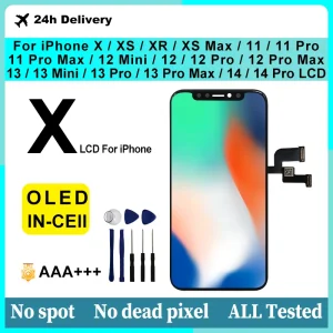 Numériseur d'écran tactile 3D OLED pour iPhone, écran LCD pour iPhone X Display, Poly XS MAX, 11, 11Pro, 12 Pro Max, 13 Mini, 14 Pro
